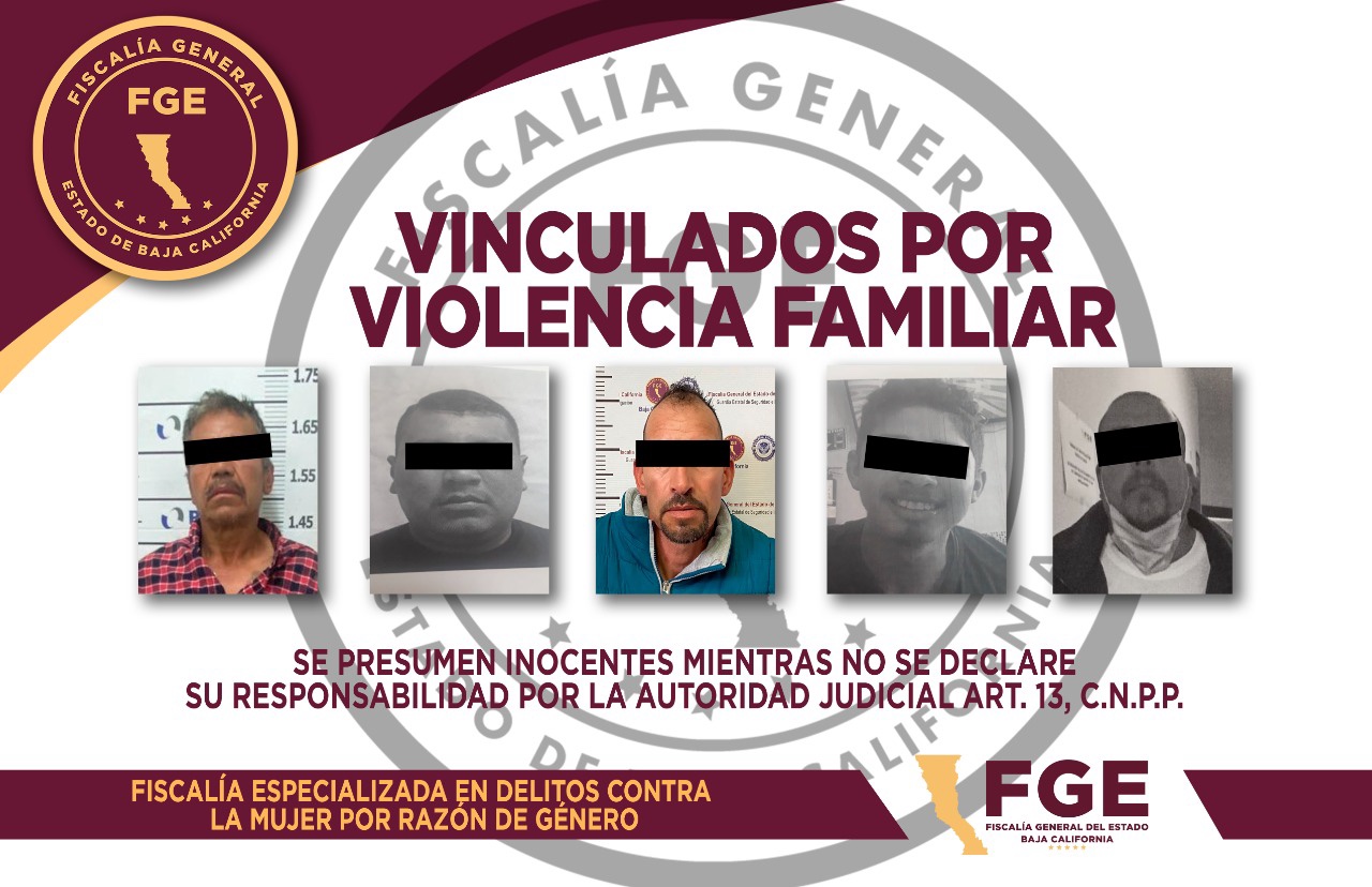 Vinculación a proceso para 5 imputados por violencia familiar