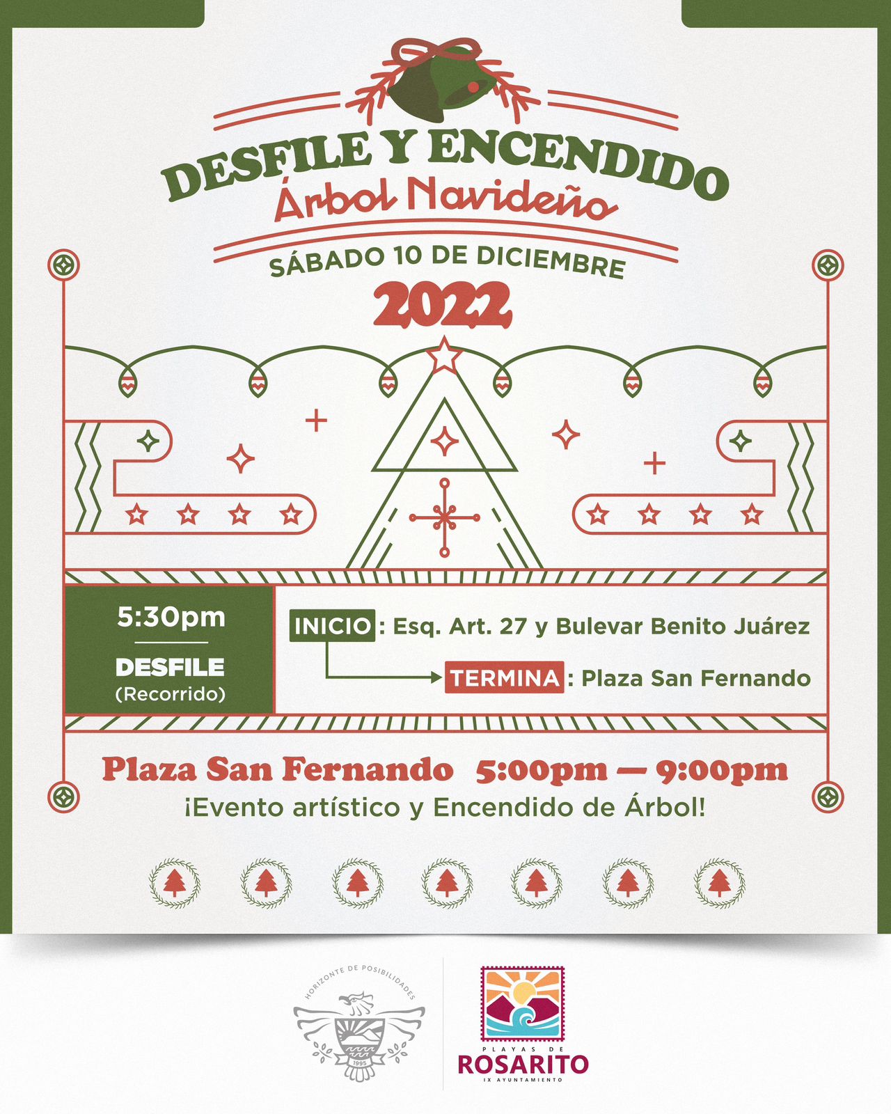 Convocan a participar en tradicional desfile navideño de Rosarito 2022