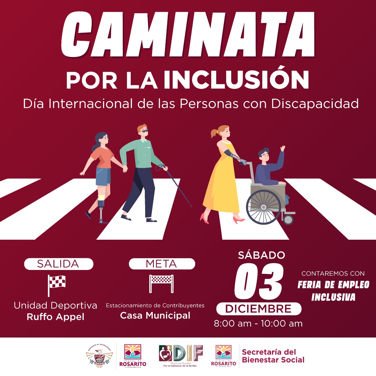 Invitan a participar en Caminata por la inclusión de SDIF Rosarito