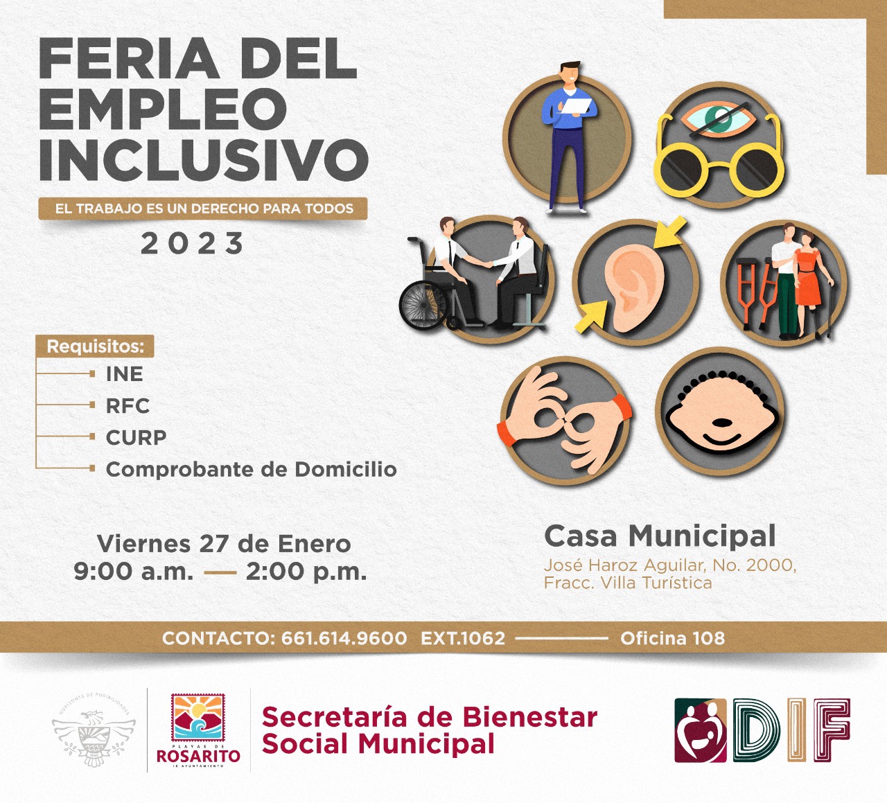 Invitan a participar en Primera Feria de Empleo Inclusiva 2023 en Rosarito