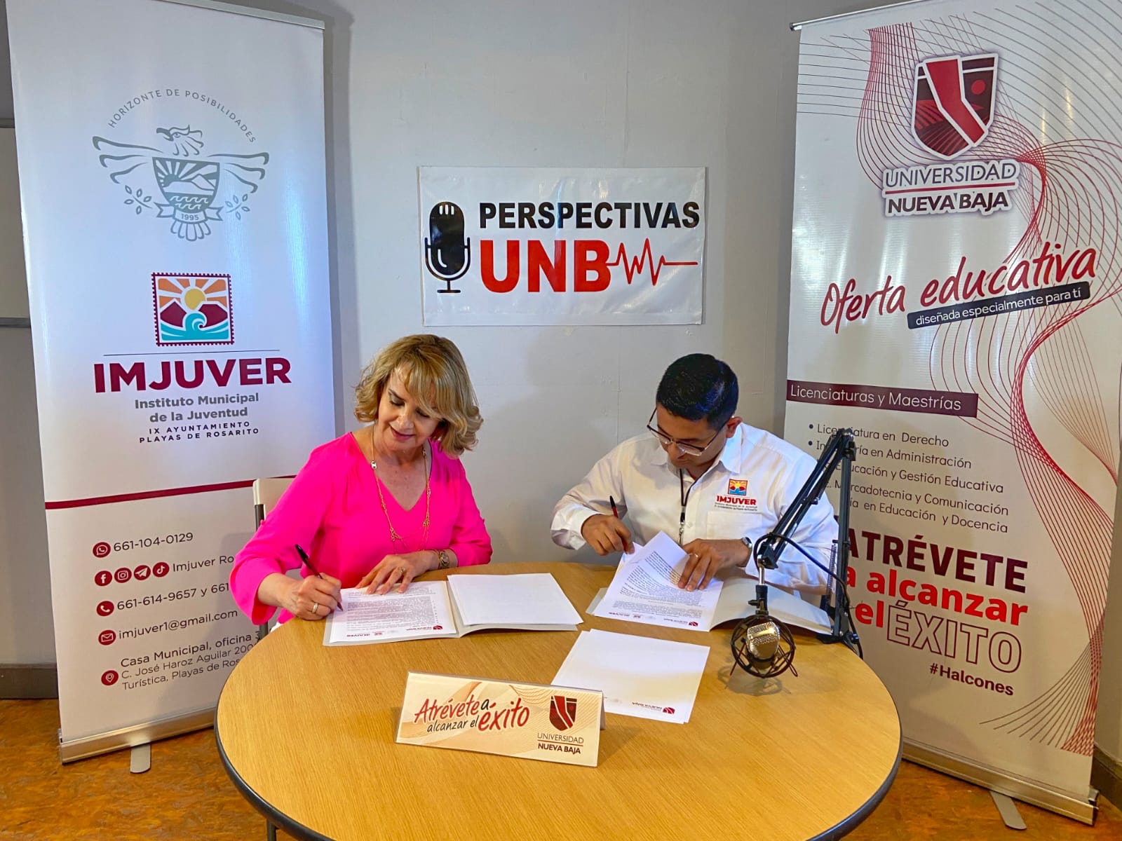 Firma Imjuver convenio de colaboración con Universidad Nueva Baja