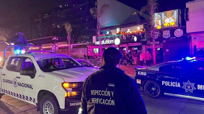 Operativo nocturno en bares y centros nocturnos de Tijuana