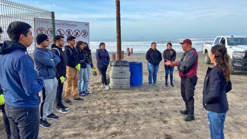 Convoca Gobierno Municipal a jóvenes universitarios en la limpieza de la playa