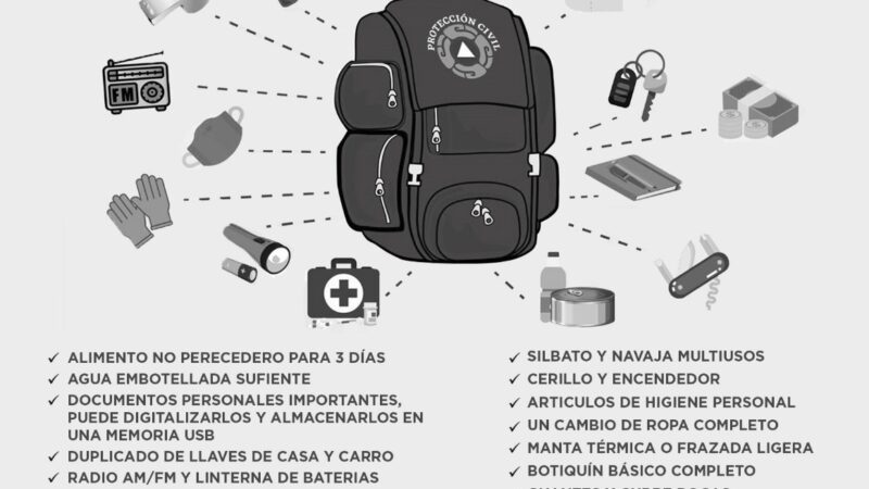 Preparación ante emergencias: recomiendan tener mochila de emergencia en Playas de Rosarito