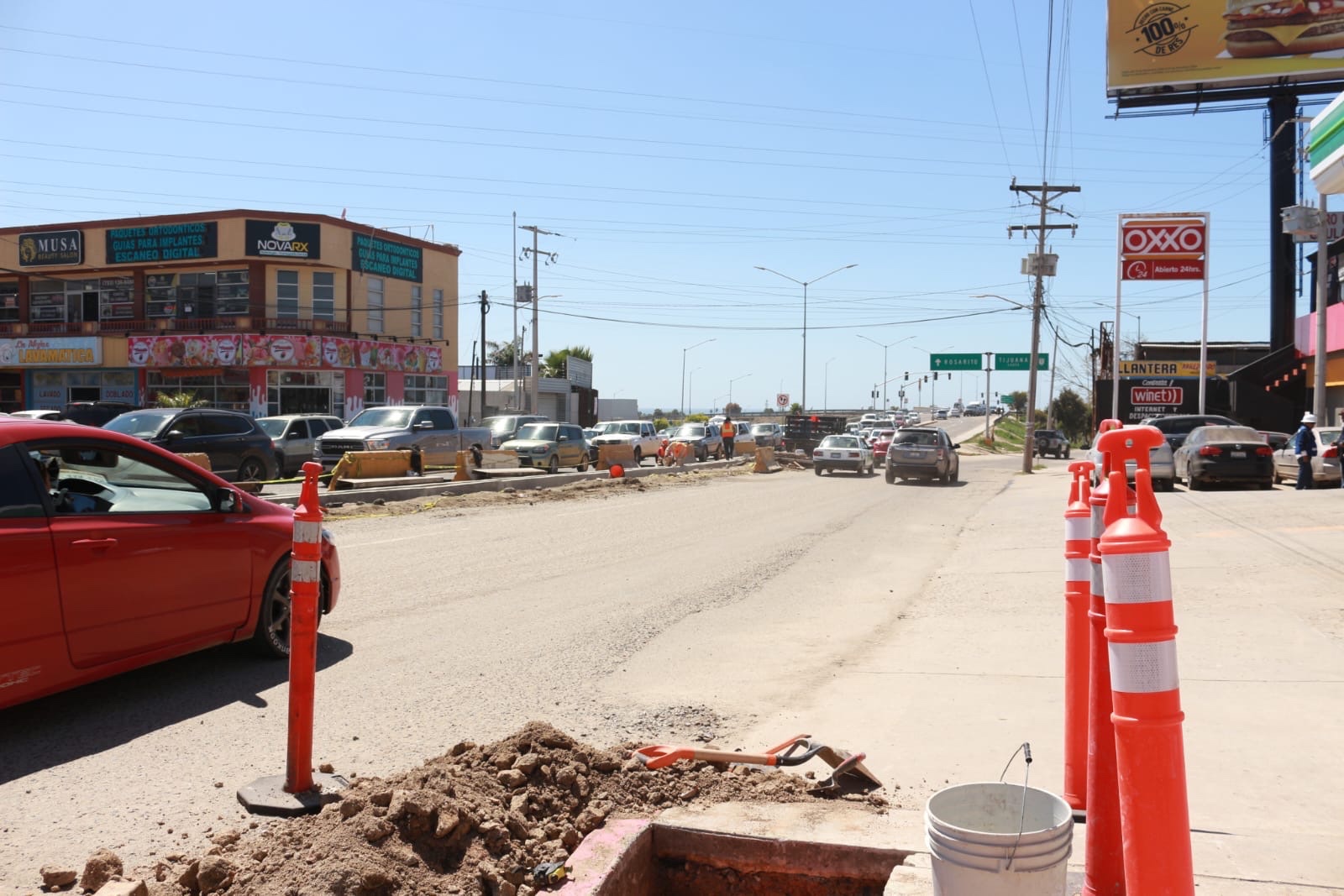 Trabajos en Puente Machado de Rosarito Complican Circulación