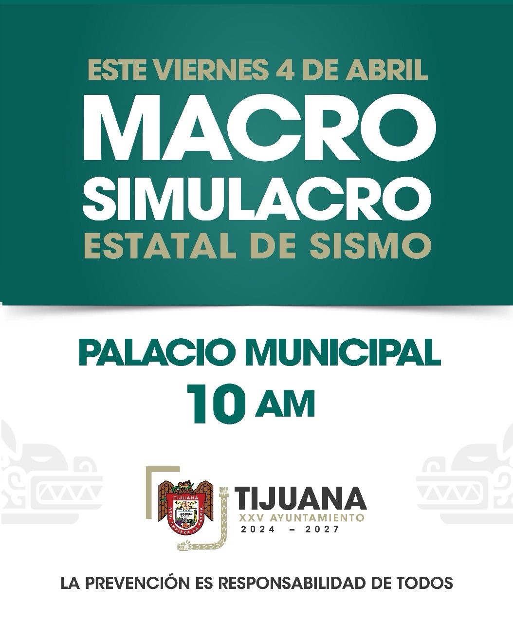 Tijuana se suma a Macro Simulacro Estatal este 4 de abril