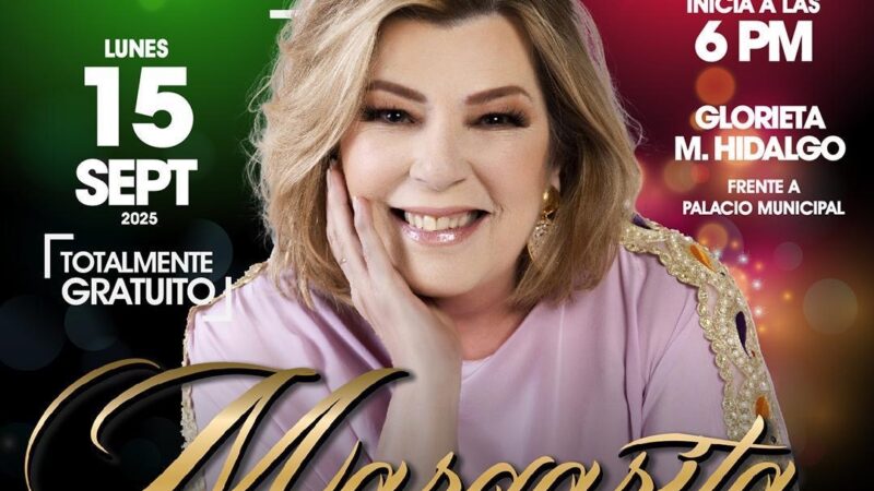 Margarita dará concierto gratuito en Tijuana tras el Grito de Independencia