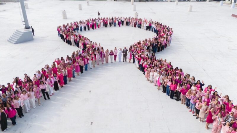 Listón rosa Tijuana conmemora lucha contra el cáncer