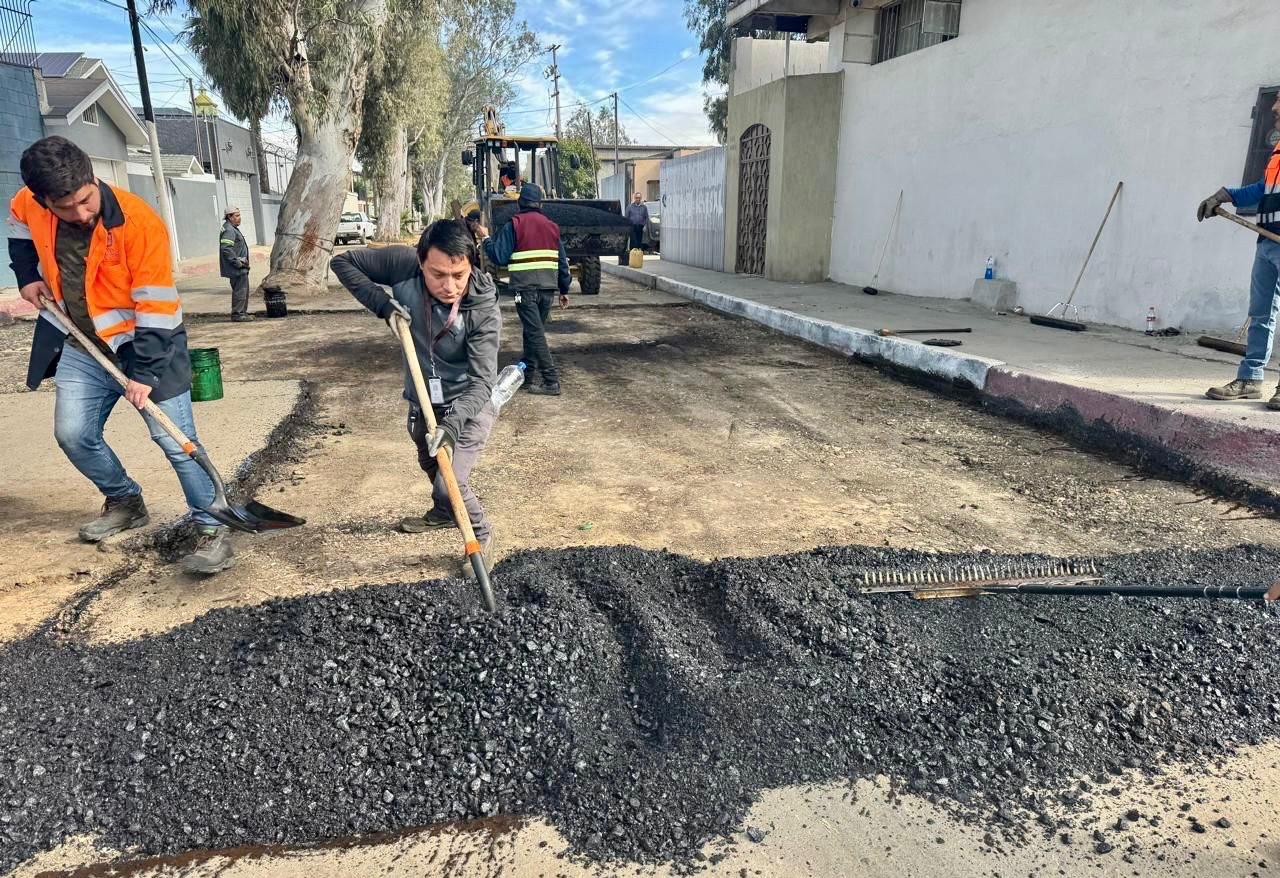 Continúa XXV Ayuntamiento de Tijuana con trabajos de bacheo en delegaciones municipales