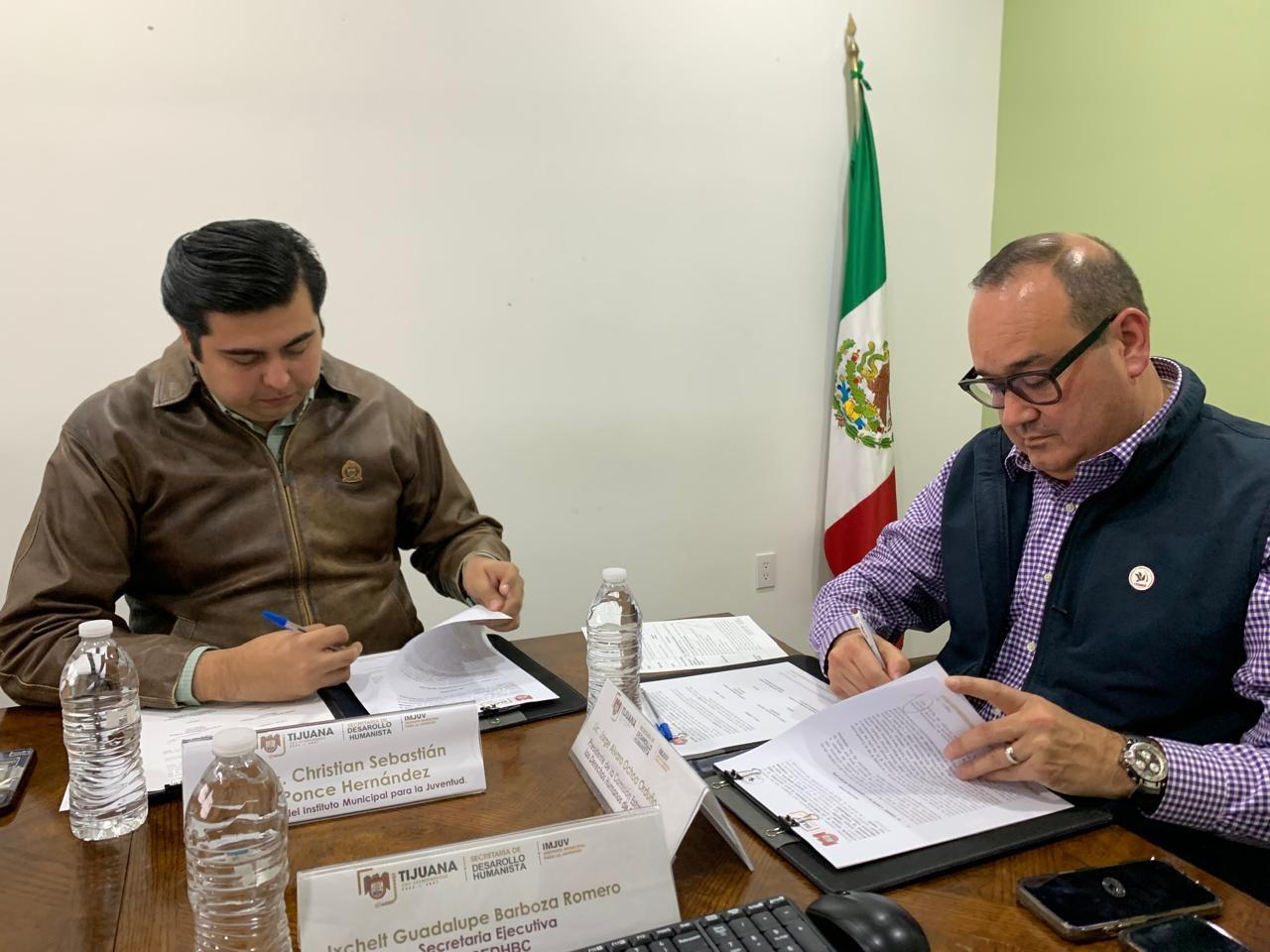 Firma Gobierno de Tijuana convenio de colaboración con la Comisión Estatal de los Derechos Humanos de Baja California en apoyo a las juventudes