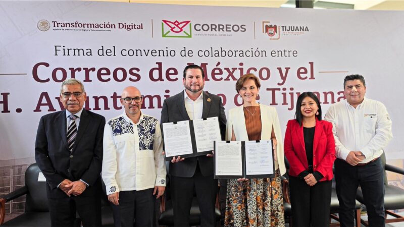 Firma Ismael Burgueño convenio de colaboración con Correos de México para rehabilitar edificio histórico postal en Tijuana