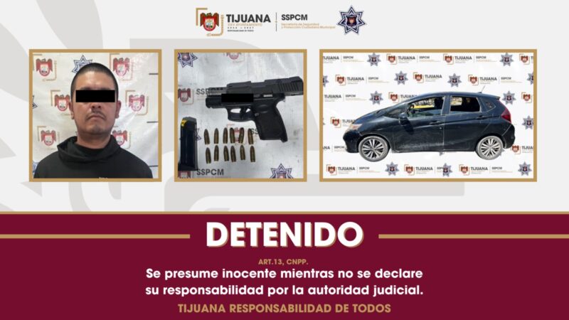 Reporte ciudadano permite detener a hombre tras presunto robo de vehículo en Tijuana