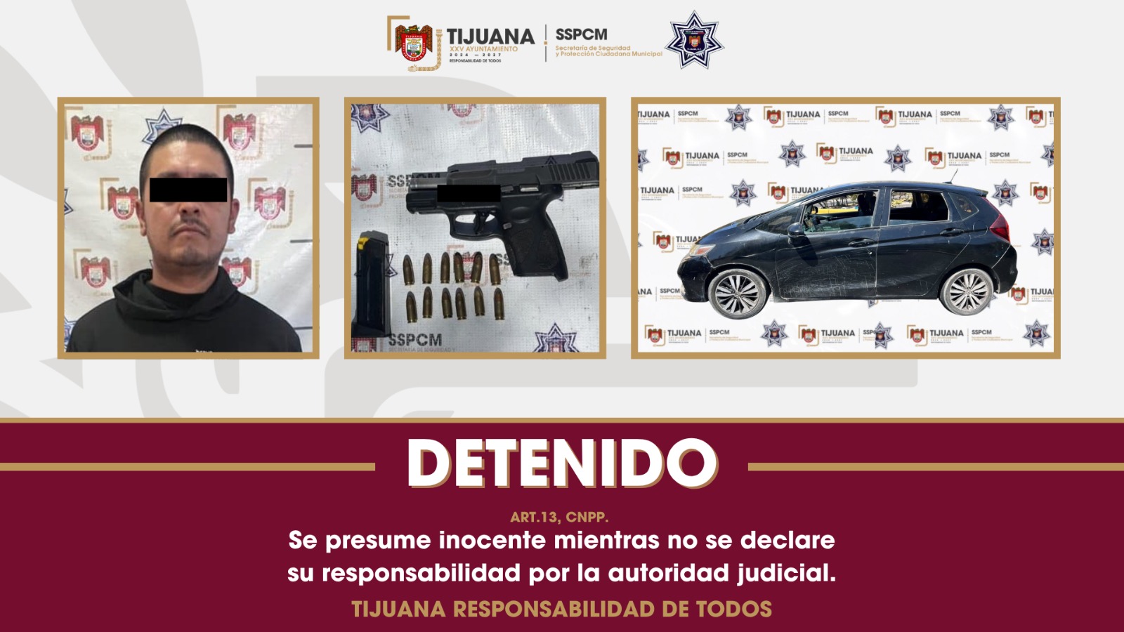 Reporte ciudadano permite detener a hombre tras presunto robo de vehículo en Tijuana