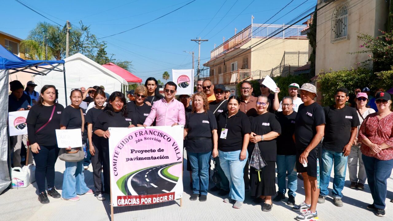 Invierten 8.5 mdp en pavimentación del Francisco Villa en Tijuana